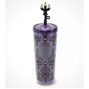 Disney Starbucks Haunted Mansion Wallpaper Tumbler  Purple Candelabra 24oz